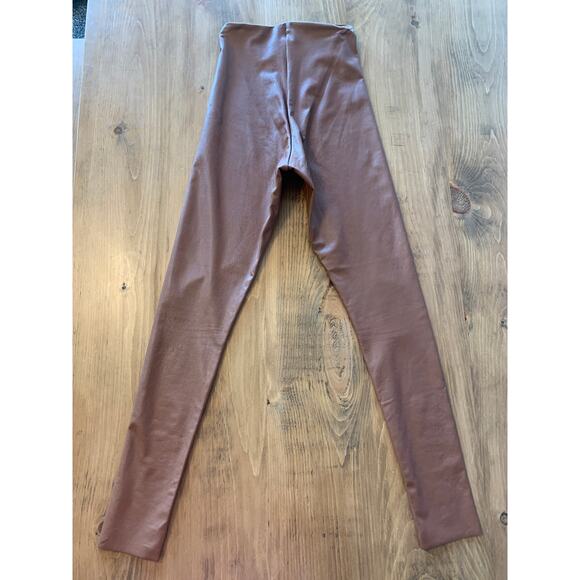 Commando Faux Leather Leggings High Rise Skinny Cocoa Brown Womens S 115807 - Picture 4 of 10